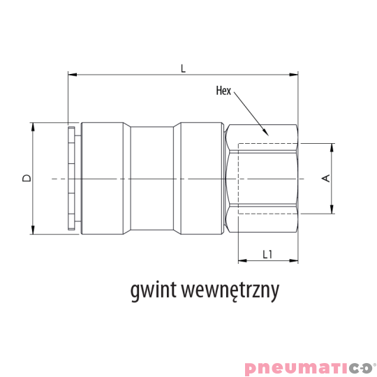 Złącze żeńskie RQS gw. wew. typ 8206 1/4" 8206KLIW13MVN Złącze żeńskie RQS gw. wew. typ 8206 1/4" 8206KLIW13MVN