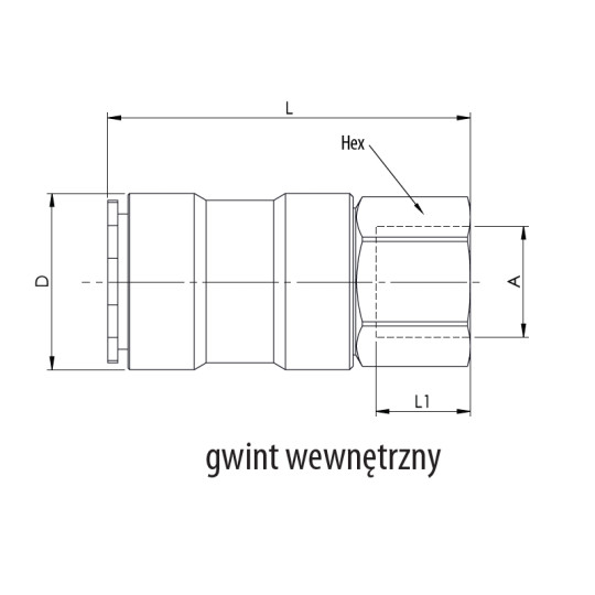 Złącze żeńskie RQS gw. wew. typ 8209 3/8" 8209KLIW17MVN Złącze żeńskie RQS gw. wew. typ 8209 3/8" 8209KLIW17MVN