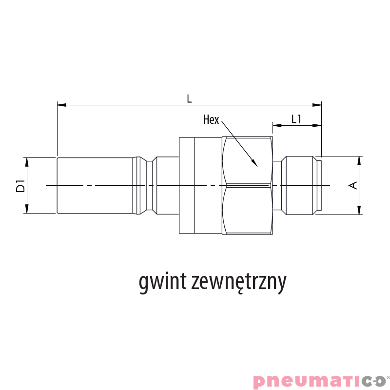 Złącze męskie RQS gw. zew. typ 8209 1/2" 8209SLAW21MVN Złącze męskie RQS gw. zew. typ 8209 1/2" 8209SLAW21MVN