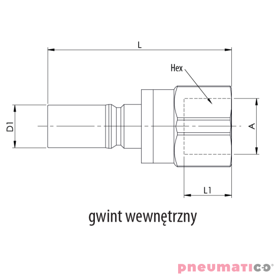 Złącze męskie RQS gw. wew. typ 8209 1/2" 8209SLIW21MVN