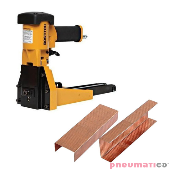 Zszywacz pneumatyczny do karton&oacute;w Stanley Bostitch DS-3522-E + Zszywka Stanley Bostitch do zamykania karton&oacute;w B-22 1op.-2000szt.