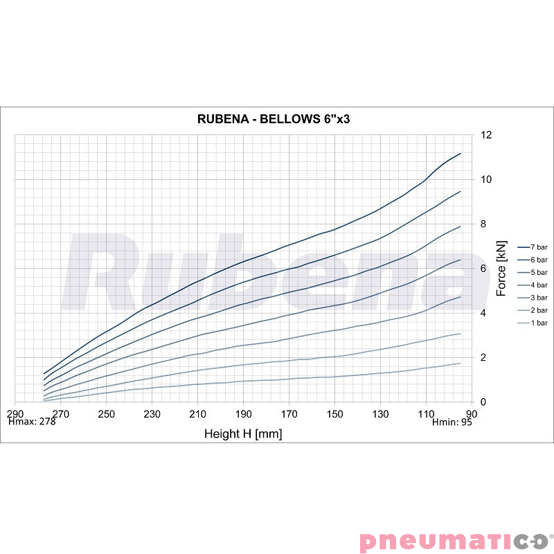 Siłownik mieszkowy RUBENA seria Dunlop 6' X3