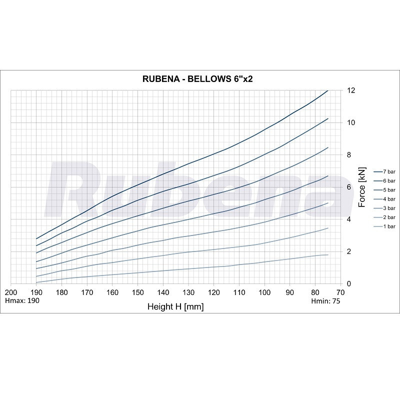 Siłownik mieszkowy RUBENA seria Dunlop 6' X2 Siłownik mieszkowy RUBENA seria Dunlop 6' X2