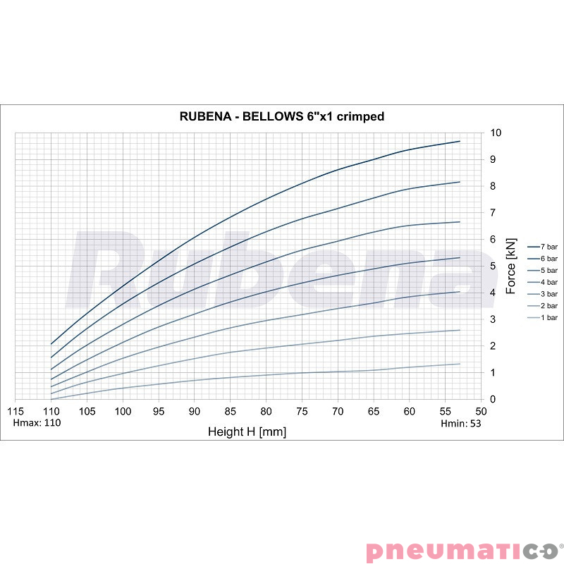 Siłownik mieszkowy RUBENA seria Dunlop 6' X1