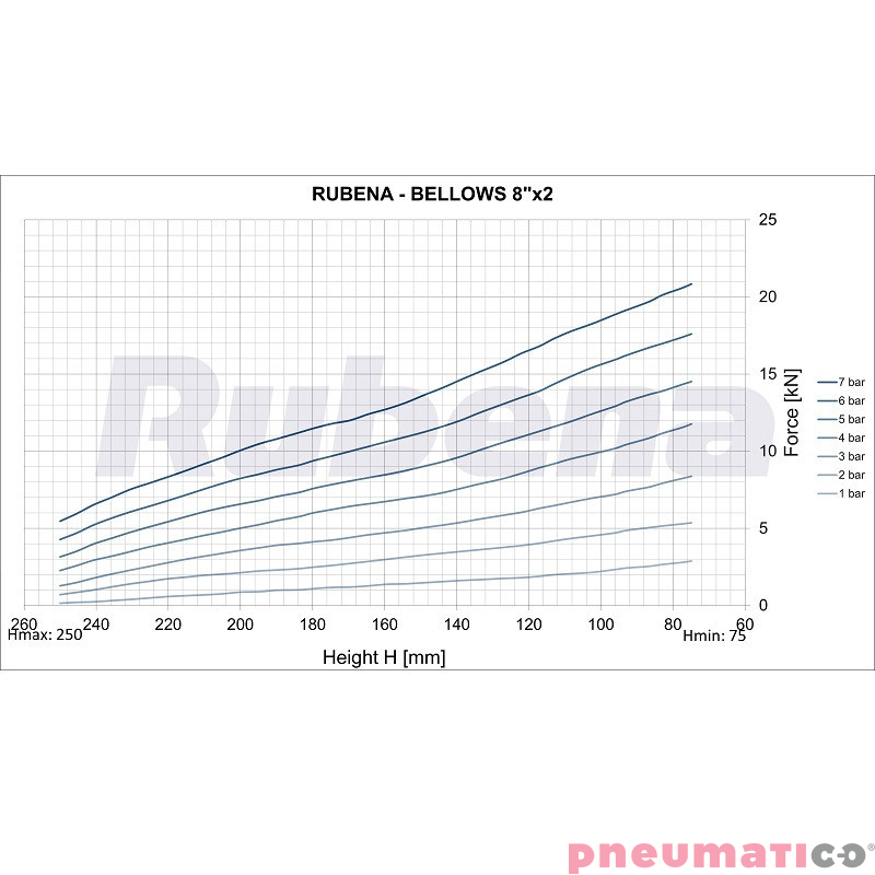Siłownik mieszkowy RUBENA seria Dunlop 8' X2 Siłownik mieszkowy RUBENA seria Dunlop 8' X2