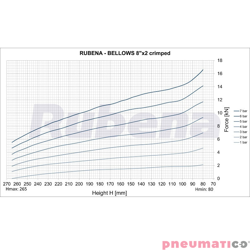 Siłownik mieszkowy RUBENA seria Dunlop 8' X2 Siłownik mieszkowy RUBENA seria Dunlop 8' X2