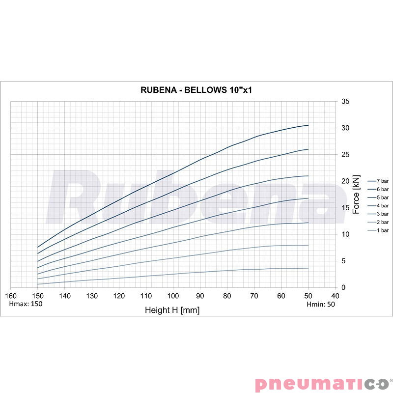 Siłownik mieszkowy RUBENA seria Dunlop 10' X1