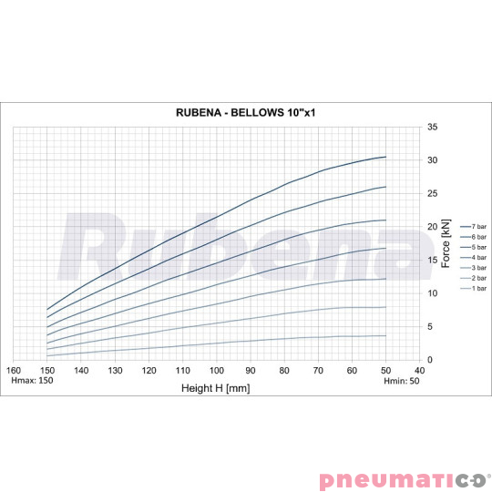 Siłownik mieszkowy RUBENA seria Dunlop 10' X1