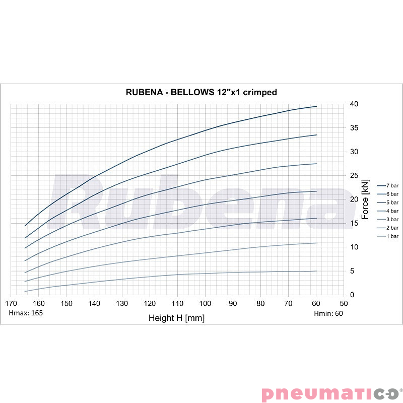 Siłownik mieszkowy RUBENA seria Dunlop 12' X1