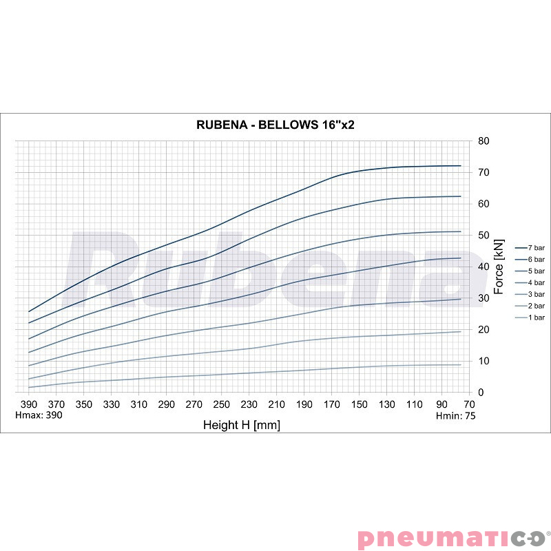 Siłownik mieszkowy RUBENA seria Dunlop 16' X2