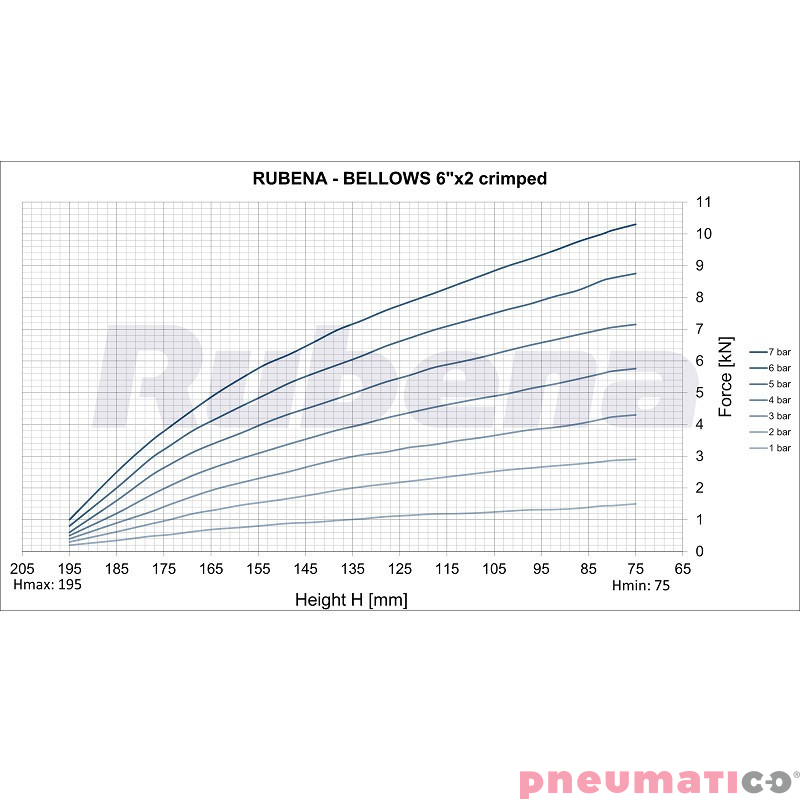 Siłownik mieszkowy RUBENA seria Dunlop 6' X2