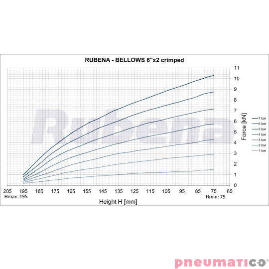 Siłownik mieszkowy RUBENA seria Dunlop 6' X2