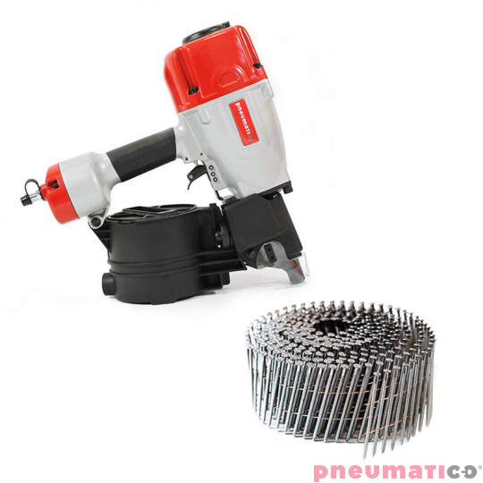 Gwoździarka pneumatyczna PNEUMATICO CN90 + GWOŹDZIE FAC BOSTITCH 3.190 BK RI 1OP.- 4050SZT. Gwoździarka pneumatyczna PNEUMATICO CN90 + GWOŹDZIE FAC BOSTITCH 3.190 BK RI 1OP.- 4050SZT.