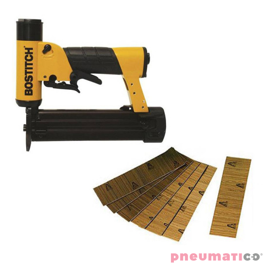 Sztyfciarka bezłebkowa pneumatyczna TU-216-2330K-E Stanley - Bostitch 0.64mm + SZTYFTY BEZŁEBKOWY STANLEY BOSTITCH 6/30 1OP.-10.000SZT