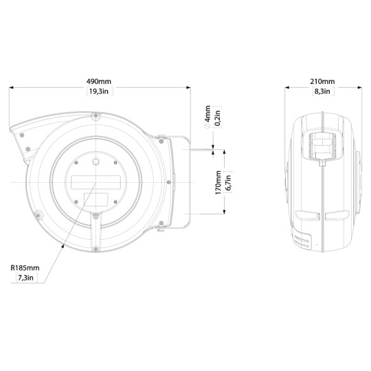 Zwijadło elektryczno-powietrzne 4x1mm&sup2; TWIN REEL ZECA 7410 CT 7+1,5m