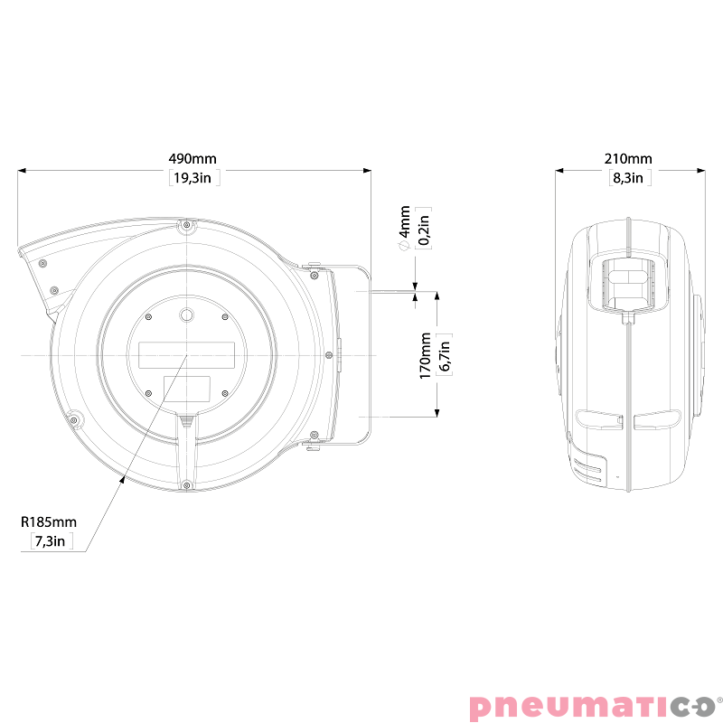 Zwijadło elektryczno-powietrzne 4x1,5mm&sup2; TWIN REEL ZECA AM70/415CT CT 9+1,5m