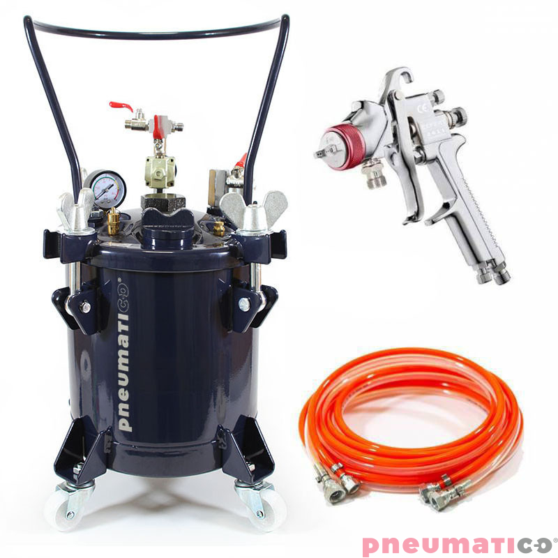 Zestaw - zbiornik ciśnieniowy do natrysku  malowania 10L ZB10-1-1 bez mieszadła  węże  pistolet EXPERT HP dysza 1,8 mm