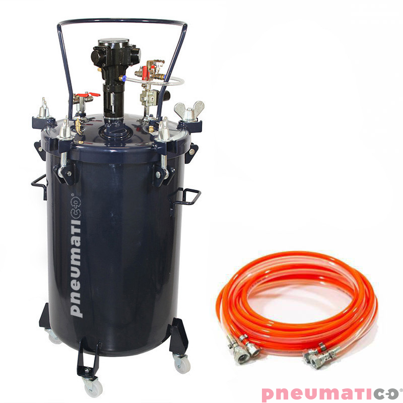 Zbiornik ciśnieniowy do malowania 60L z mieszadłem MP60-1-1-W5 Pneumatico Tank + wąż Zbiornik ciśnieniowy do malowania 60L z mieszadłem MP60-1-1-W5 Pneumatico Tank + wąż