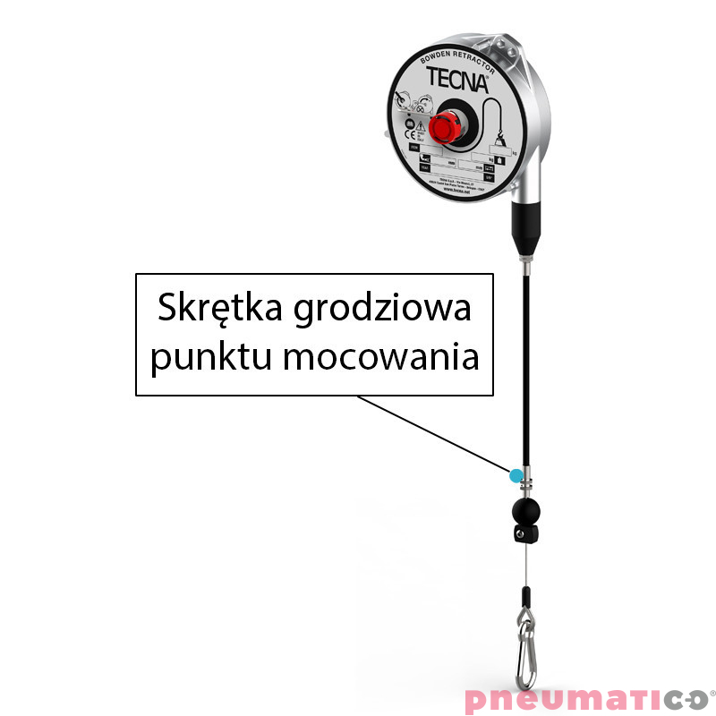 Balanser z linką w pancerzu B340/G1,5 TECNA 10-14kg 2500mm/1500mm Balanser z linką w pancerzu B340/G1,5 TECNA 10-14kg 2500mm/1500mm