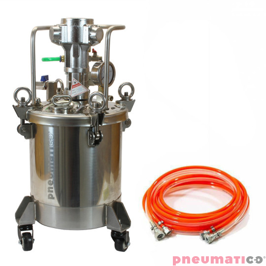 Zbiornik ciśnieniowy do natrysku nierdzewny 10L z mieszadłem Pneumatico Tank MP10SS + wąż podw&oacute;jny
