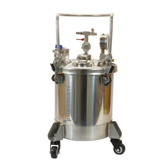 Zbiornik ciśnieniowy do malowania nierdzewny 10L bez mieszadła ZB10SS Pneumatico Tank z pistoletem lakierniczym + wężem