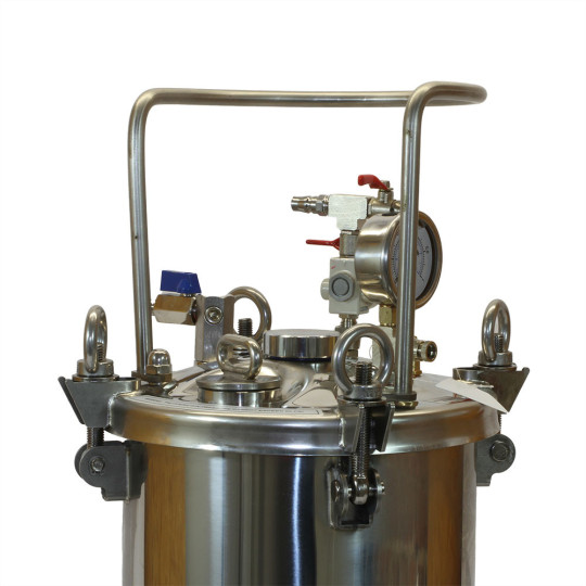 Zbiornik ciśnieniowy do malowania nierdzewny 10L bez mieszadła ZB10SS Pneumatico Tank z pistoletem lakierniczym + wężem