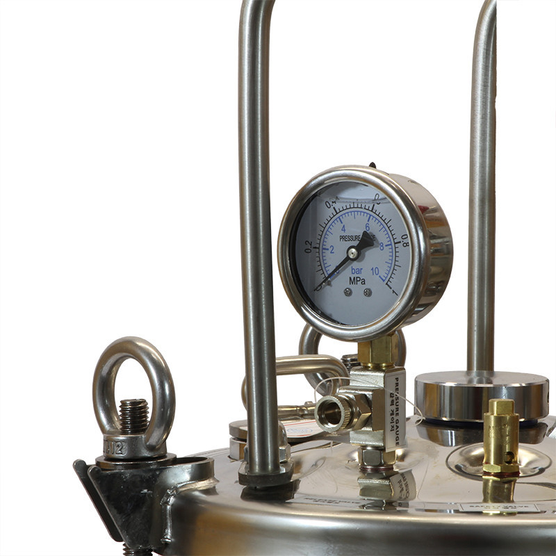 Zbiornik ciśnieniowy do malowania nierdzewny 10L bez mieszadła ZB10SS Pneumatico Tank z pistoletem lakierniczym + wężem