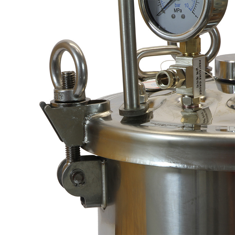 Zbiornik ciśnieniowy do malowania nierdzewny 10L bez mieszadła ZB10SS Pneumatico Tank z pistoletem lakierniczym + wężem