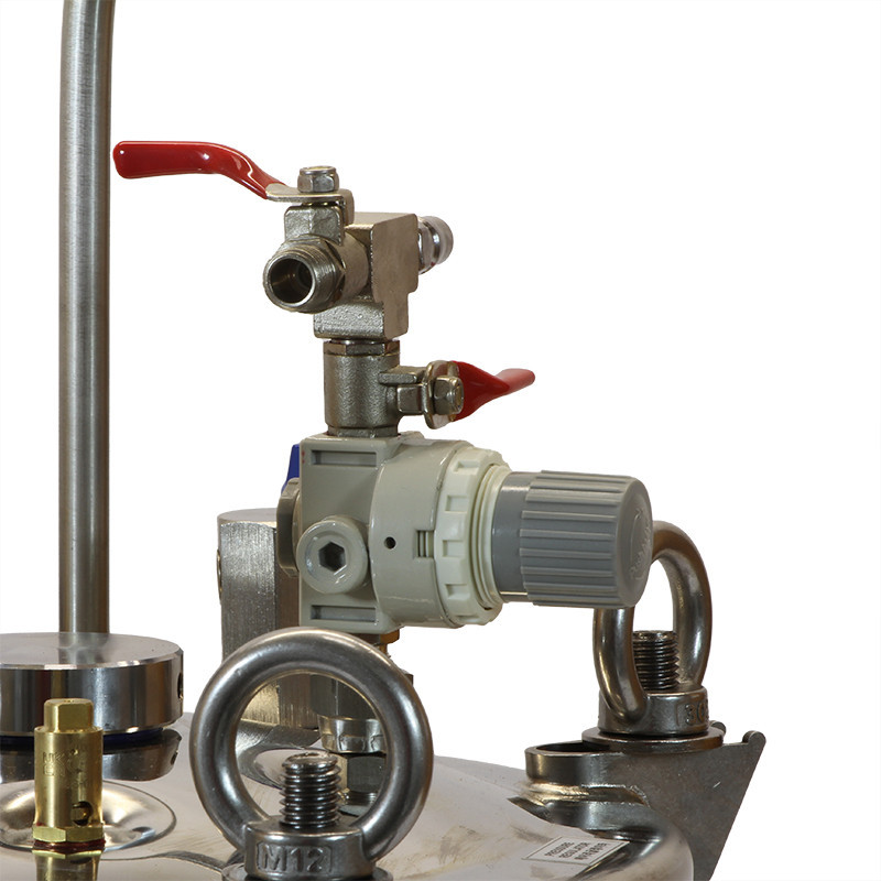 Zbiornik ciśnieniowy do malowania nierdzewny 10L bez mieszadła ZB10SS Pneumatico Tank z pistoletem lakierniczym + wężem