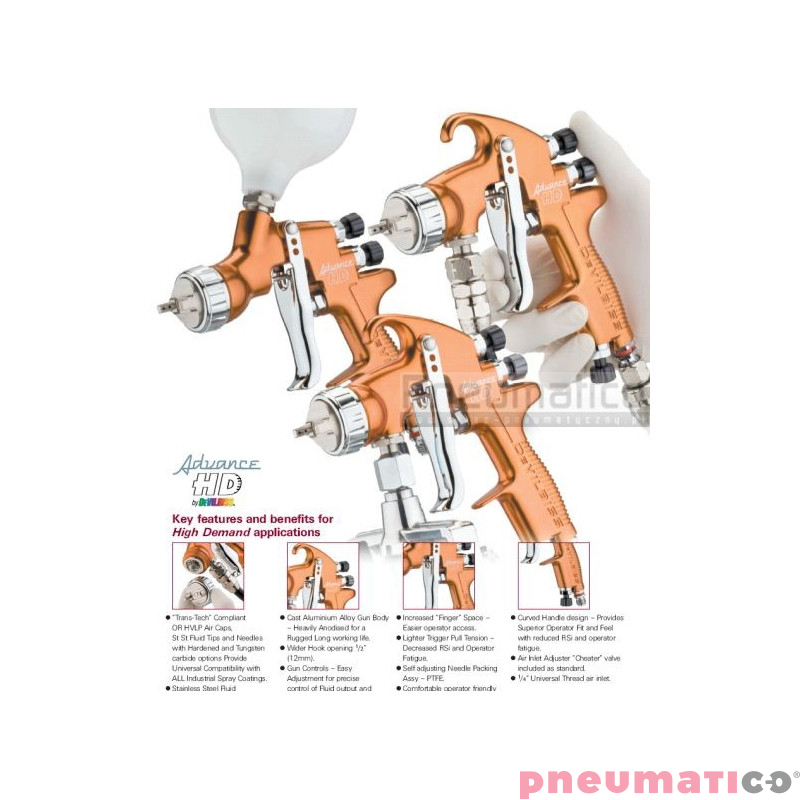 Pistolet lakierniczy DeVilbiss Advance HD Trans-Tech dolnozasilany
