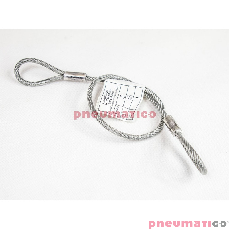 Linka stalowa z pętelkami oc. PCV 5mm x 0,5m Linka stalowa z pętelkami oc. PCV 5mm x 0,5m