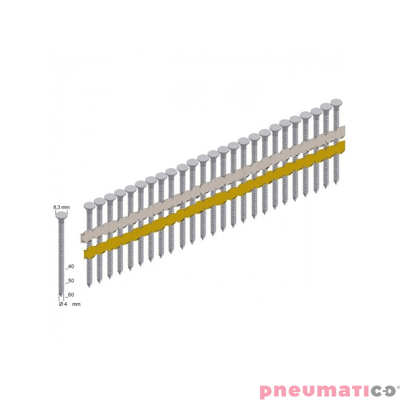 Gwoździe łączone plastikiem 21&deg; anchor ciesielskie PREBENA ANK21-40/40NKRI-2.0 1op.- 2.000szt.