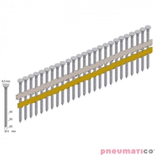 Gwoździe łączone plastikiem 21&deg; anchor ciesielskie PREBENA ANK21-40/40NKRI-2.0 1op.- 2.000szt.