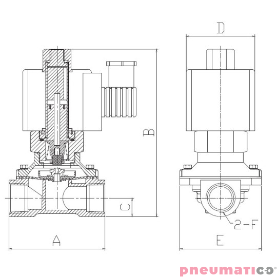 Elektrozaw&oacute;r sterowany bezpośrednio TEKMA 2/2 1/8" TEKMA TD-06-DC24