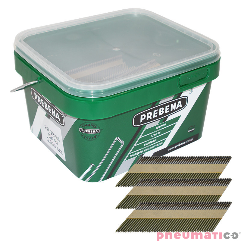 Gwoździe łączone papierem 34° PREBENA PR28/65BKRI-3.0 1op.- 3.000szt.