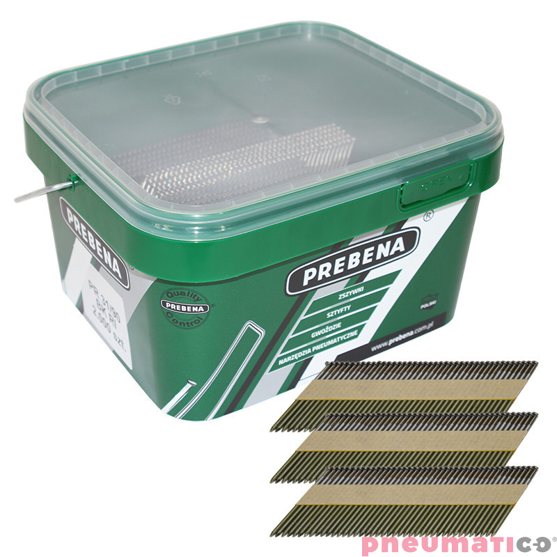 Gwoździe łączone papierem 34&deg; PREBENA PR31/90BKRI-2.0 1op.- 2.000szt.