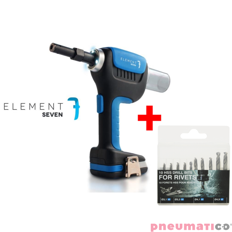 Nitownica akumulatorowa do nit&oacute;w strukturalnych Hyperbolt/Superbolt &oslash;4,8-6,4 Scell-it E-7 Element 7 (2 baterie) KIT1