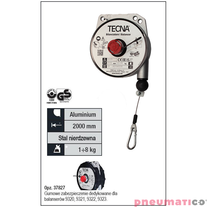Balanser linkowy 9323 TECNA 6-8kg 2000mm Balanser linkowy 9323 TECNA 6-8kg 2000mm