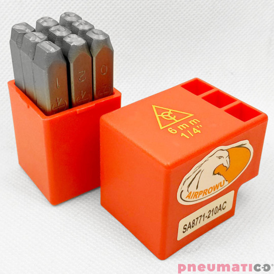 Komplet znacznik&oacute;w cyfrowych 6mm do znakowarki pneumatycznej i znakowania ręcznego SA8771-210AC