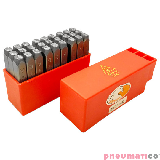 Komplet znaczników literowych 6mm do znakowarki pneumatycznej i znakowania ręcznego SA8771-110AC Komplet znaczników literowych 6mm do znakowarki pneumatycznej i znakowania ręcznego SA8771-110AC