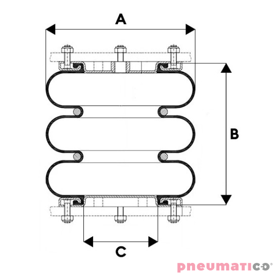 Guma do siłownika mieszkowego serii Dunlop 10'x3-4 wzmocniona 10x3-4GUMA
