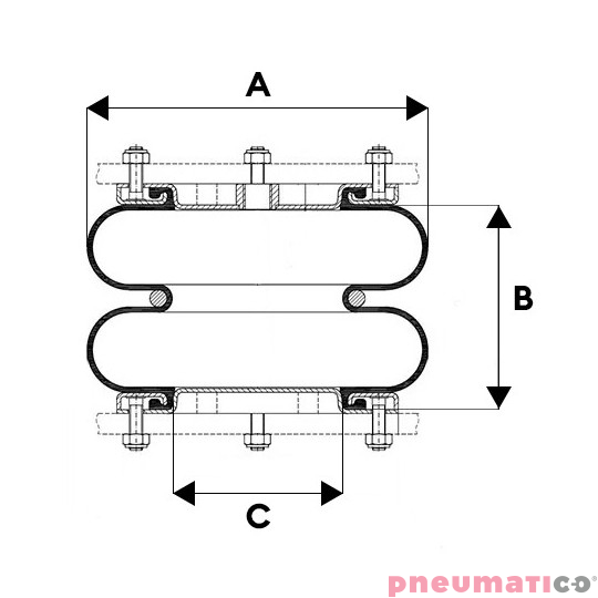 Guma do siłownika mieszkowego serii Rubena 130x2 13x2GUMA