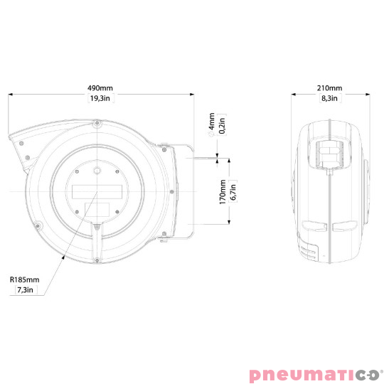 Zwijadło pneumatyczne ZECA 805/8/AFLEX 12x8mm 15m Zwijadło pneumatyczne ZECA 805/8/AFLEX 12x8mm 15m