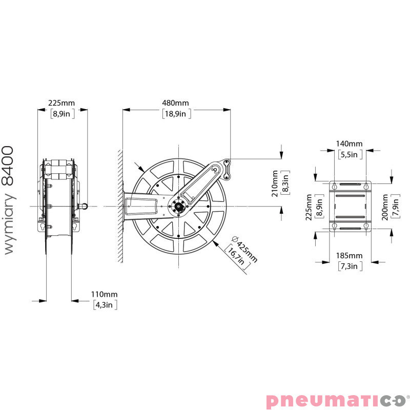 Zwijadło wysokociśnieniowe do smaru i oleju 6mm G1/4"M ZECA 8462 12m