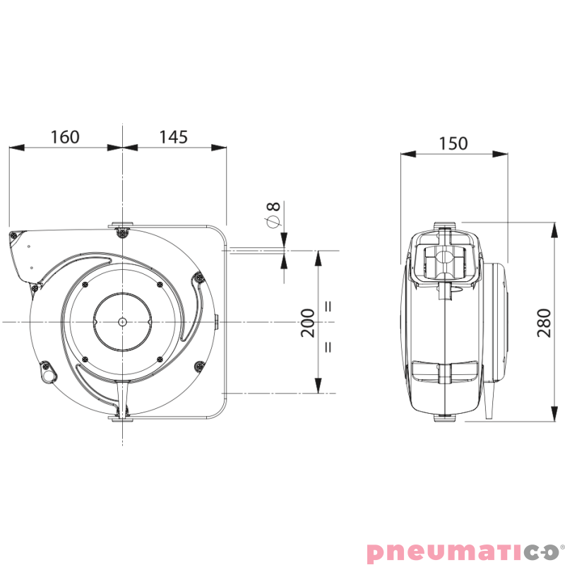 Zwijadło z lampą ZECA 5907/330 230V 15,5m Zwijadło z lampą ZECA 5907/330 230V 15,5m