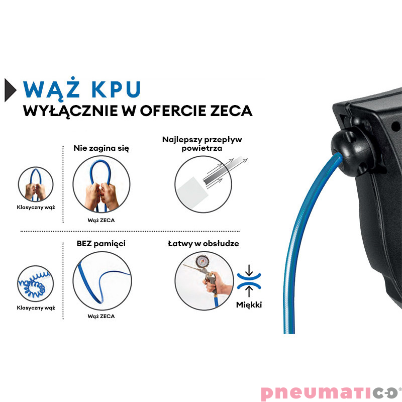 Zwijadło aluminiowe do sprężonego powietrza 14x10mm ZECA AL83/10 16m KPU
