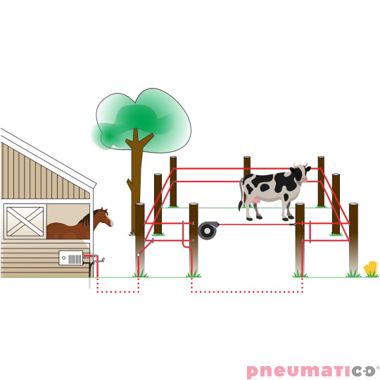 Zwijadło typu pastuch do elektrycznych ogrodzeń dla zwierząt hodowlanych ZECA 4801 20m