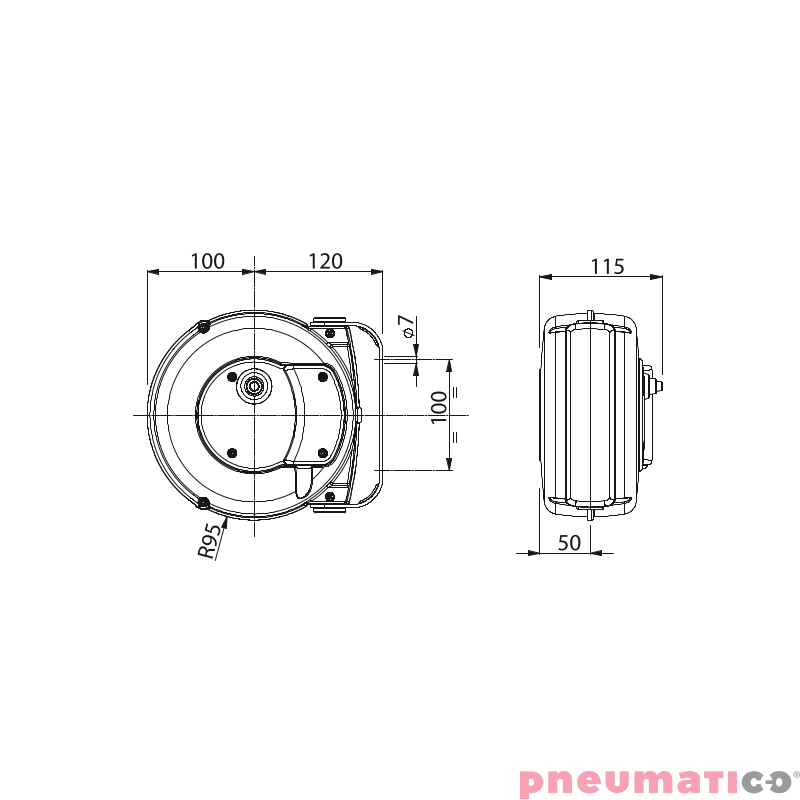 Profesjonalny kablozwijak 3x1,5mm&sup2; ZECA 9004/GS 6m wtyczka + 1 gniazdo