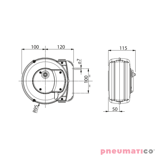 Profesjonalny kablozwijak 3x1,5mm&sup2; ZECA 9004/GS 6m wtyczka + 1 gniazdo