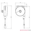 Balanser z przewodem powietrznym 9322 TECNA 4-6kg 2000mm + uchwyt